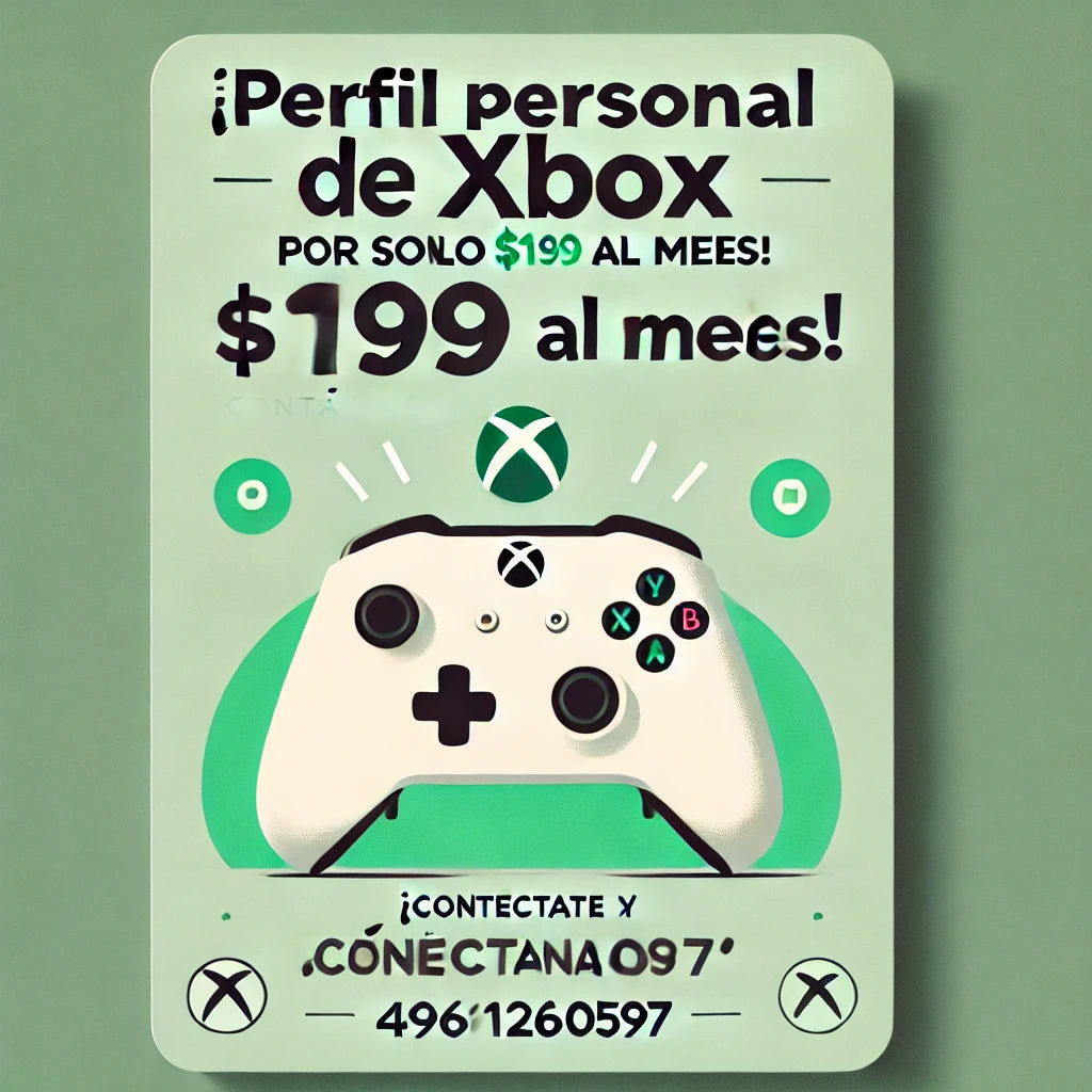🎮 XBOX – PERFIL PERSONAL POR SOLO $199 AL MES 🎮